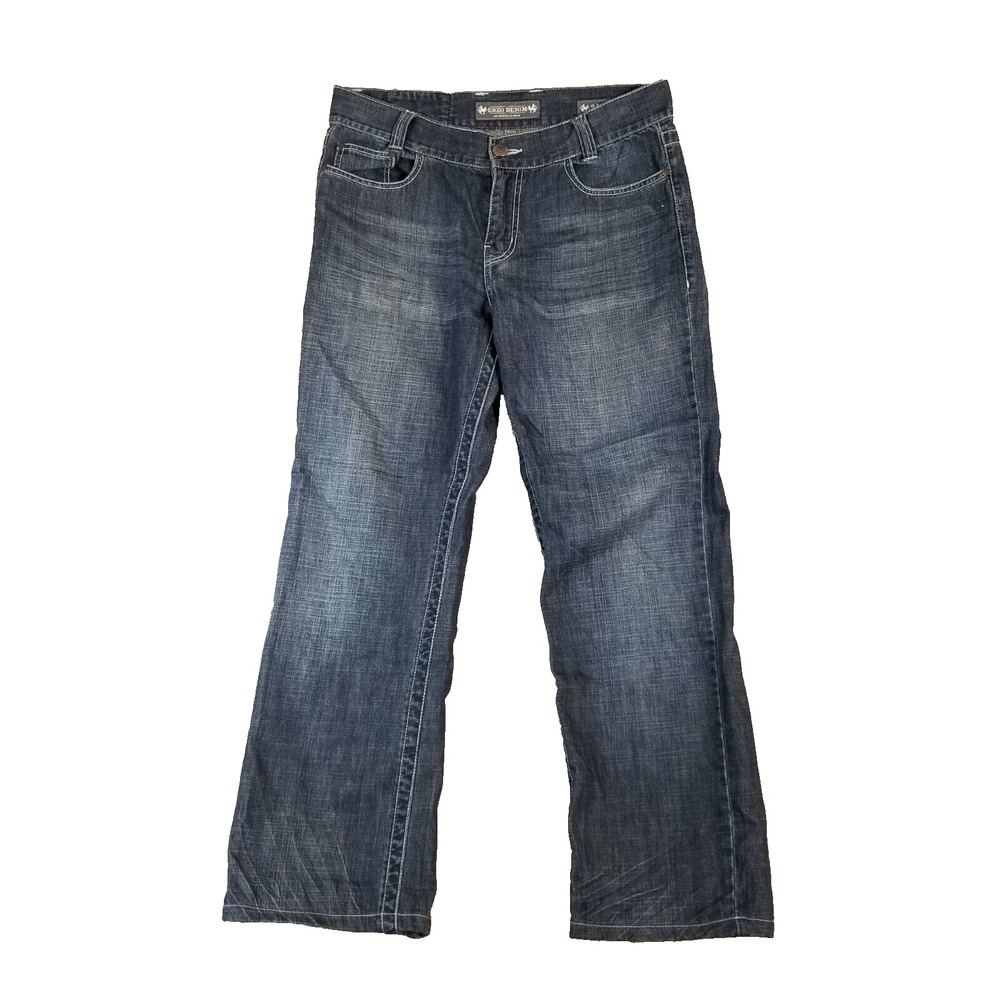 Enzo jeans men's 34x32 relaxed fit straight blue denim pants '90s Y2K Big Stitch